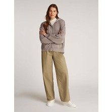 Washed Puff Prınt Zıp-Through