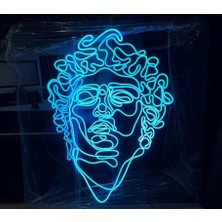 Michelangelo Davut Heykeli Porstresi Neon LED 100X100CM