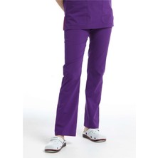 Ultralycra Spaniard - Likralı Doktor Hemşire Scrubs Tek Alt Cerrahi Forma (Kadın), Mor