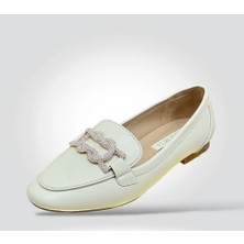 Krıste Bell 019 Bej Taşlı Toka Detaylı Günlük Kadın Babet Ayakkabı