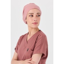 Likralı Doktor Hemşire Cerrahi Bone Aşçı Bonesi Iş Bandanası, Bronz Pembe
