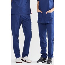 Ultralycra Basic - Likralı Doktor Hemşire Scrubs Tek Alt Cerrahi Forma (Unısex), Fırtına Mavi