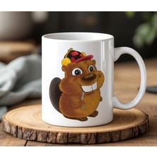 BB Design BB Desing Sevimli Hayvan Tasarımlı Beyaz Seramik Baskılı Kupa Bardak 330 ml