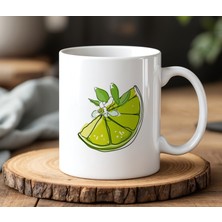 BB Design BB Desing Limon Tasarımlı Beyaz Seramik Baskılı Kupa Bardak 330 ml