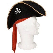 Twox Çocuk Boy Kadife Jack Sparrow Denizci Korsan Şapkası 45X16 cm Eğlenceli Kostüm Şapkası
