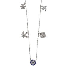 Gümüş Nazarlı Şans Kolyesi