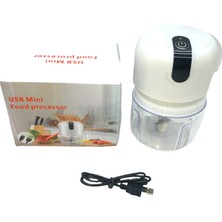 USB Mini Food Processor USB Şarjlı Mini 3 Bıçak Blender Rondo Doğrayıcı 250ML (4887)