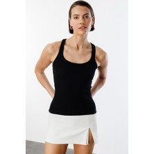 Kadın Fitilli Görünümlü Kalın Askılı Basic Atlet Atlet1