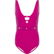 Aquaviva Kadın Fuşya Laura V Yaka Kuşgözlü Mayo