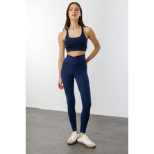  Çapraz Bel Detaylı Cross Waist Kadıntayt Çapraz-Tayt