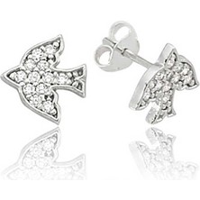 Gümüş Kırlangıç Çivili Küpe