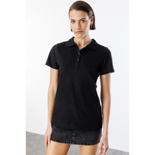 Kadın Basic Polo Yaka Tişört Kadın-Poloyaka