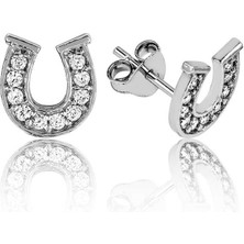 Gümüş Nal Çivili Küpe