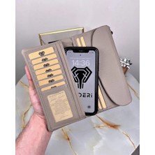 Fil Deri Hakiki Deri Bayan Çok Bölmeli Fermuarlı Cüzdan 2049