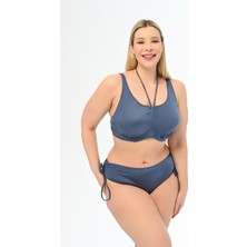 Aquaviva Kadın Indigo Büyük Beden Azura Toparlayıcı Sürgülü Bikini Takımı
