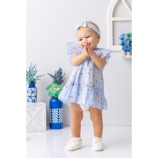 Kız Bebek Mercan Desenli Fırfırlı Elbise - Desenli