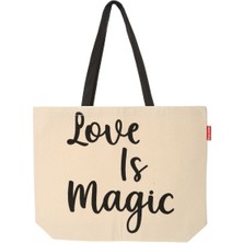 Baghashtag Love İs Magic Baskılı Kanvas Bez Çanta