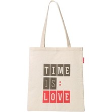Baghashtag Time Is Love Baskılı Bez Çanta