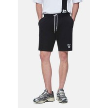 FOWLER Siyah  Baskılı Standard Fit Erkek Örme Şort