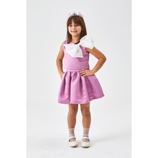 Lila  Organze Fiyonklu Kız Çocuk Ikili Takım - Gale