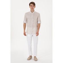U.S. Polo Assn. Erkek Slim Fit Beyaz Kanvas Pantolon 50299165-VR013