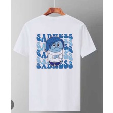 Tarz Sokak Beyaz Ters Yüz Karakterleri Ön Arka Baskılı Oversize