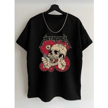 Tarzsokak Metallıca Baskılı Oversize Unisex Rahat Kalıp