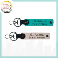 Pudra- Koyu Turkuaz, Isme Özel Hediye, Adana Ruhu Sevdiklerinize Özel Şehir Detaylı Anahtarlık Set