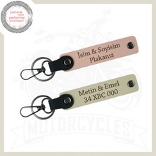 Yavruağzı-Sütlü Kahve, Motor Aşkını Hep Yanında Taşı, Senin Ismin ve Plakanla Kişiye Özel Anahtarlık