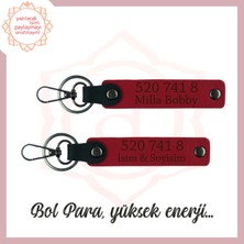 Kırmızı, Kişisel 2'li Anahtarlık, Yüksek Enerji Dolu Özel Hediyelik 520 741 8 Sayısıyla Bolluk ve Huzur