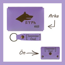 Miaju Açık Mavi, Bozkurt Ve Türk Motifli, Isme Özel Cüzdan Ve Anahtarlık Set, Arkadaşa Unutulmaz Hatıra