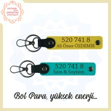 Koyu Turkuaz-Sarı, İsminiz Yazılabilen Kişiye Özel 2'li Anahtarlık, Denge Getirici 520 741 8 Enerji Kod