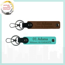 Açık Kahve-Turkuaz, Adınıza Özel Adana Şıklığı, Hediye Için Ideal Anlamlı Şehir Simgesi Anahtarlık