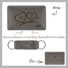 Miaju Açık Yeşil, Iki Kalp, Bir Aşk! Isme ve Baş Harfe Özel Cüzdan & Anahtarlık Seti, Sevgililer Günü’ne