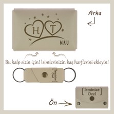 Miaju Açık Yeşil, Iki Kalp, Bir Aşk! Isme ve Baş Harfe Özel Cüzdan & Anahtarlık Seti, Sevgililer Günü’ne