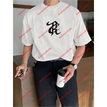 Tarz Sokak Minimal Lisanslı Logo 1 Baskılı  Oversize  Yıkamalı Tshirt Beyaz