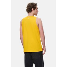 Wılber Sarı Sıfır Kol Baskılı Loose Fit Erkek Tshirt