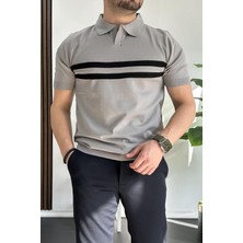 Erkek Çizgili Polo Yaka Tişört Şık ve Modern Stil