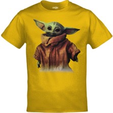 Tarzsokak Unisex Sarı Baby Yoda Star Wars The Mandalorian Baskılı