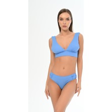 Aquaviva Kadın Mavi Sırt Bağcıklı Bralet Bikini Takımı