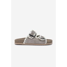 Valmenti Kadın  Deri Vizon Süet Düz Terlik 970 7900 Bn Trlk 25 Vızon Suet