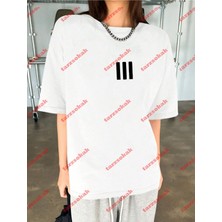 Tarz Sokak 3 Çizgi Baskılı Beyaz Erkek Tshirt Beyaz