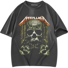 Tarzsokak Rock Serisi Metallica Skull Baskılı Unisex Oversize