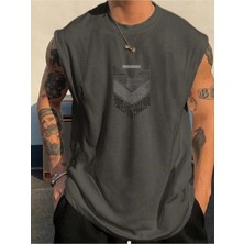 Tarzsokak Perseverance Baskılı Kolsuz Tshirt Erkek Sıfır Kol Giyim Spor Giyim Oversize