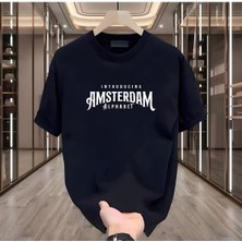 Tarz Sokak Amsterdam Baskılı Siyah Erkek