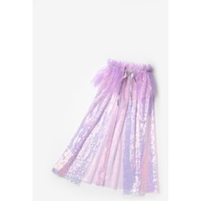 Lila  Payetli Kız Çocuk Parti Pelerini