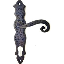 Antika Tarz Dekoratif Pirinç Ferforje Oda Kapı Kolu - 210X43 Mm, Oksit