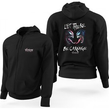 Venom 2 Let There Be Carnage Kopya Siyah Fermuarlı Limited Edition Kapşonlu Sweatshirt