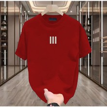 Tarz Sokak 3 Çizgi Baskılı Kırmızı Erkek