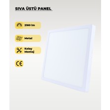 24W Sıva Üstü Kare LED Panel 3200K Sarı Işık